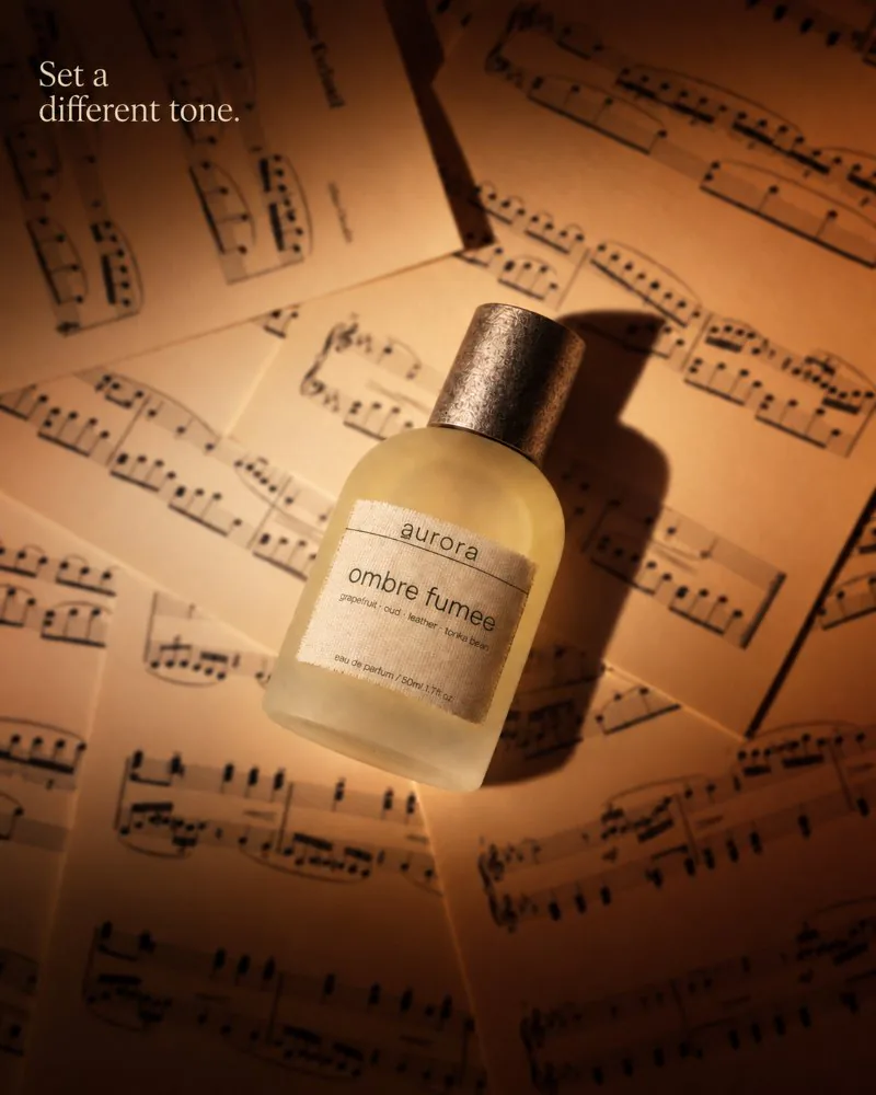 Aurora Fragrance static ad: “Set a different tone.”