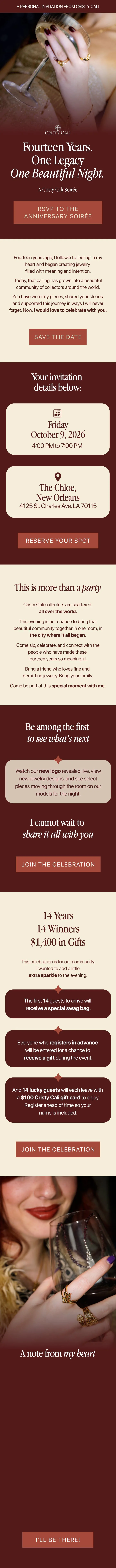 14th anniversary soirée · Invite: Fourteen years