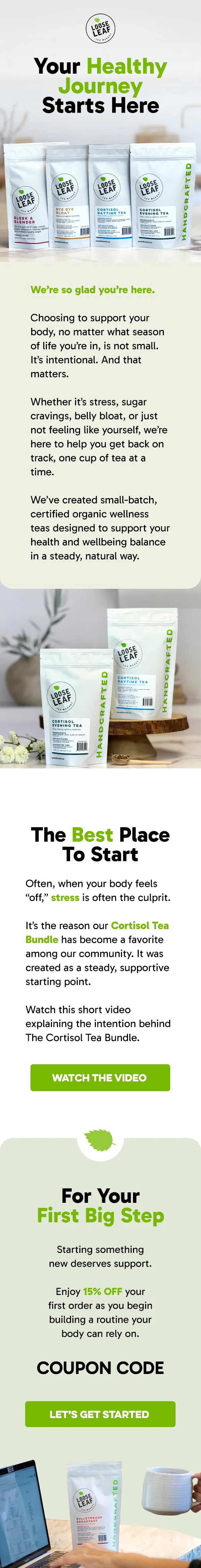 Welcome flow · Email 1: Your healthy journey starts here
