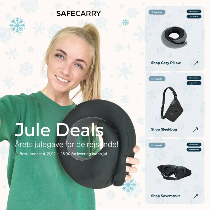 SafeCarry static ad: “Juledeal til de rejsende”